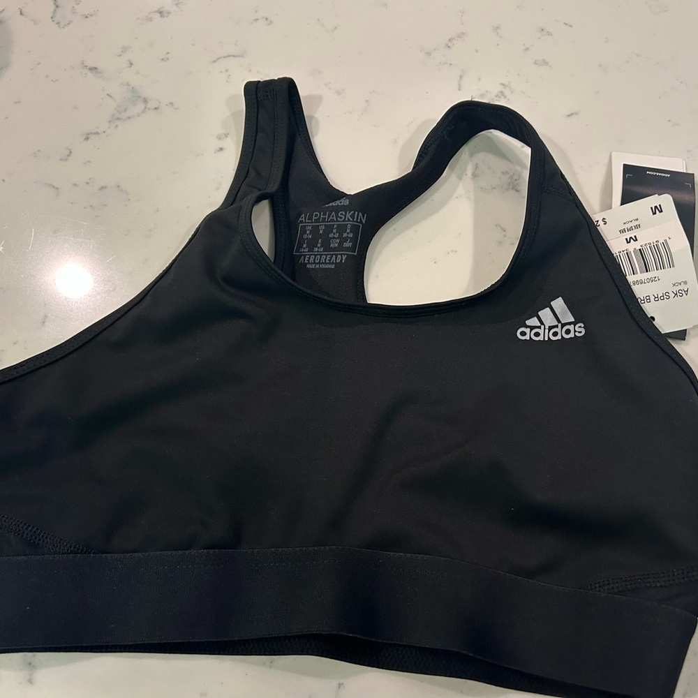 adidas Women's Alphaskin Black Sports Bra